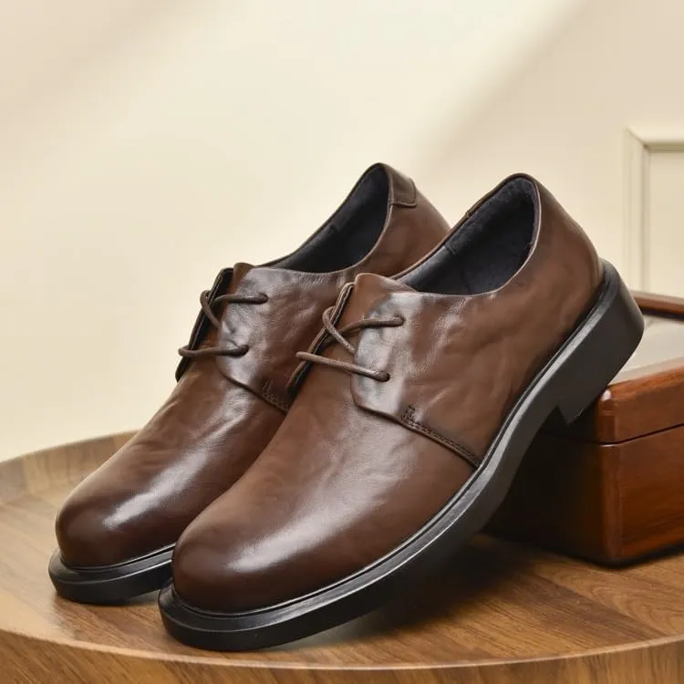 Men's Breathable Leather Wingtip Brogue Oxfords Classic Lace-up Formal Tuxedo Derby Shoes Comfortable Non-Slip Low Top Business Work Shoes