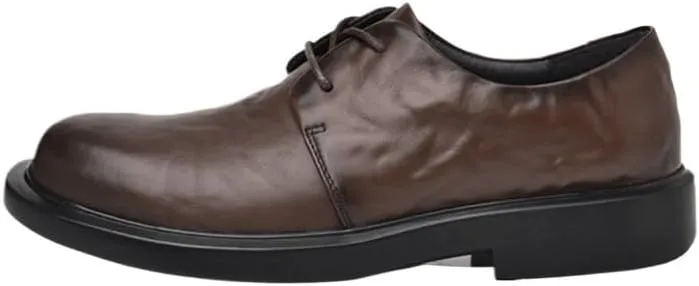 Men's Breathable Leather Wingtip Brogue Oxfords Classic Lace-up Formal Tuxedo Derby Shoes Comfortable Non-Slip Low Top Business Work Shoes