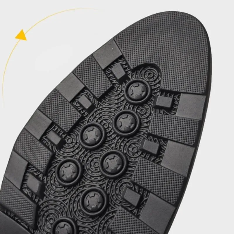 Men's Casual Genuine Leather Flats Soft Driving Walking Dress Shoes Breathable Lace Up Shoes for Business Office Wear