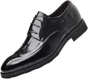 Men's Casual Genuine Leather Flats Soft Driving Walking Dress Shoes Breathable Lace Up Shoes for Business Office Wear