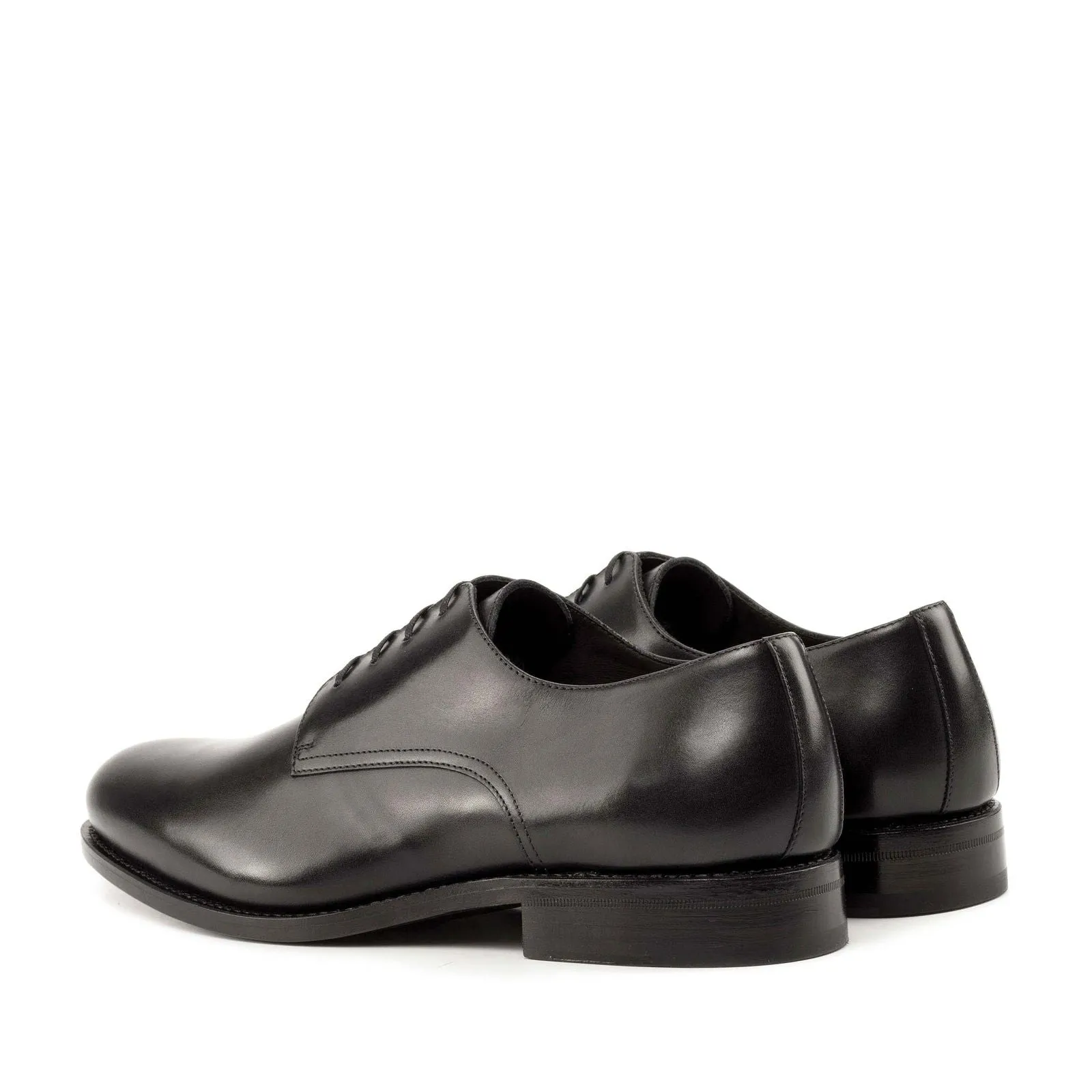 Men's Derby Leather Shoes Goodyear Welt Wide Plus Size Black 5000