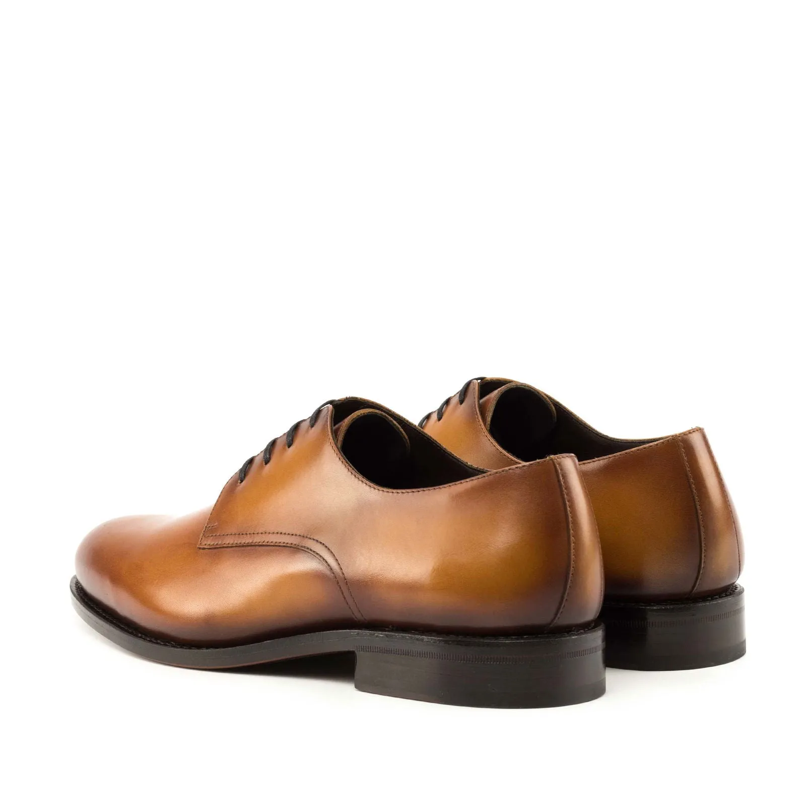 Men's Derby Leather Shoes Goodyear Welt Wide Plus Size Brown 5002
