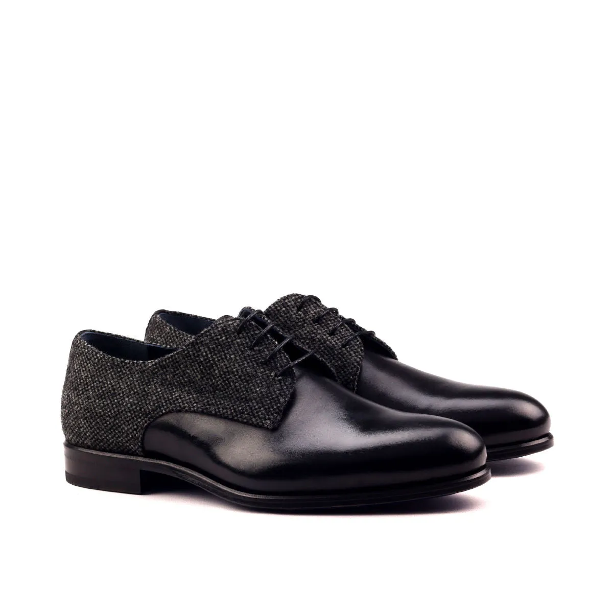 Men's Derby Leather Shoes Wide Plus Size Grey Black 2534