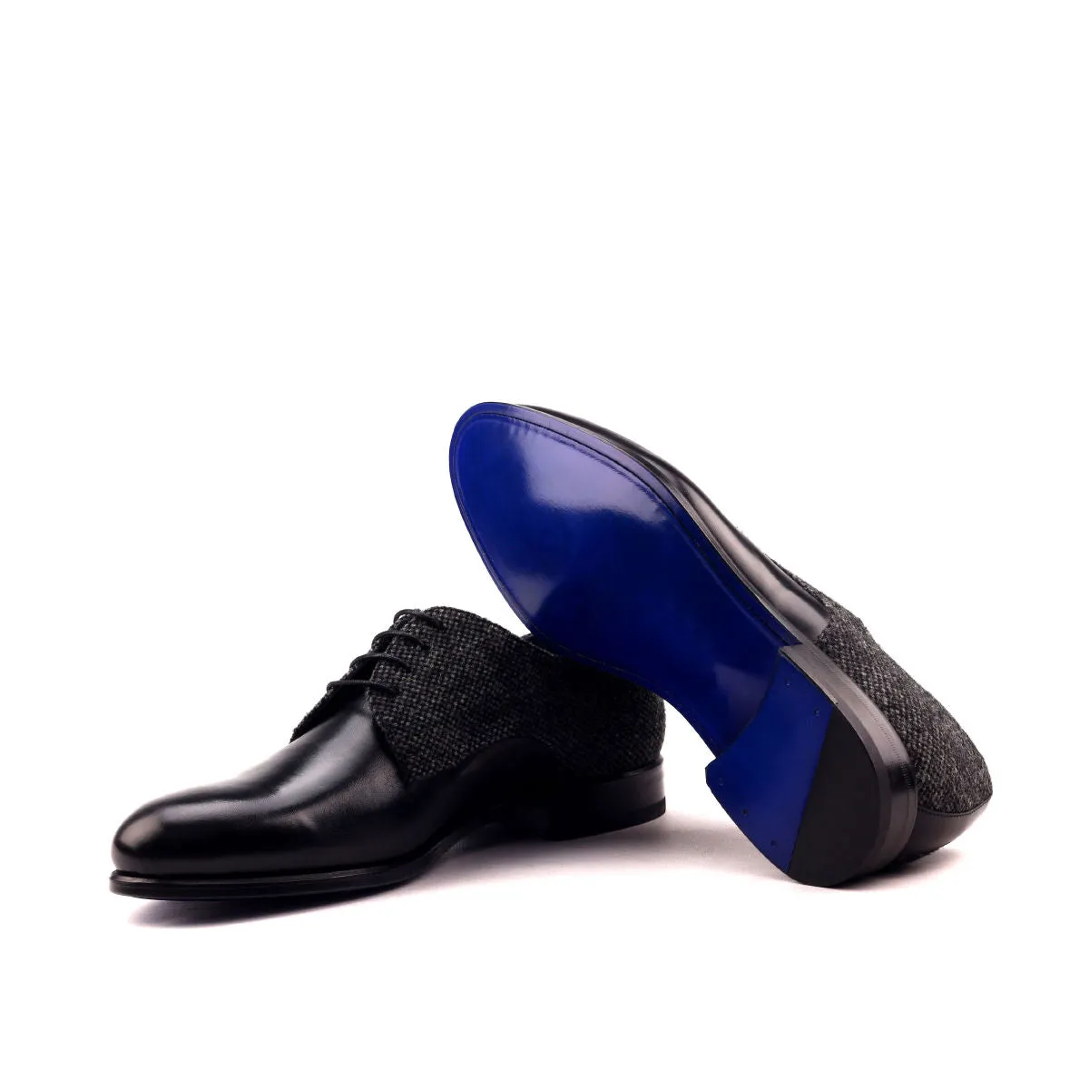 Men's Derby Leather Shoes Wide Plus Size Grey Black 2534