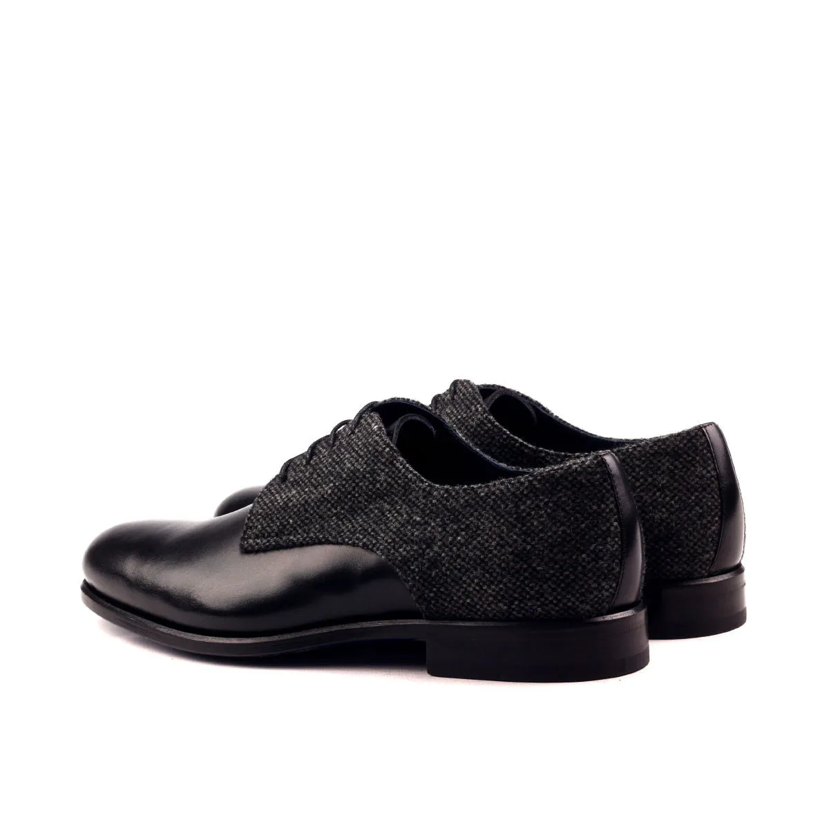 Men's Derby Leather Shoes Wide Plus Size Grey Black 2534