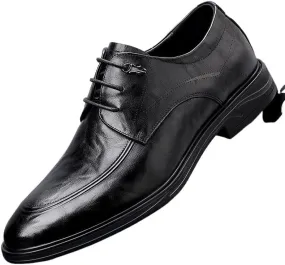 Men's Fashion Classic Pointed Toe Lace Up Low Top Leather Dress Shoes Men Brogue Oxfords Shoes