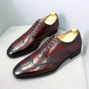 Men's Genuine Leather Low Oxford Gentleman Wedding Business Work Office Outdoor Party Casual Shoes Formal Sneakers