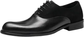 Men's Tuxedo Dress Shoes Men's Genuine Leather Platform Slip-On Oxfords Fashion Prom Wedding Business Suit Shoes