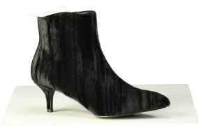 Monsoon Black Mila Velvet Kitten Heel Boots UK 7 EU 40 👠