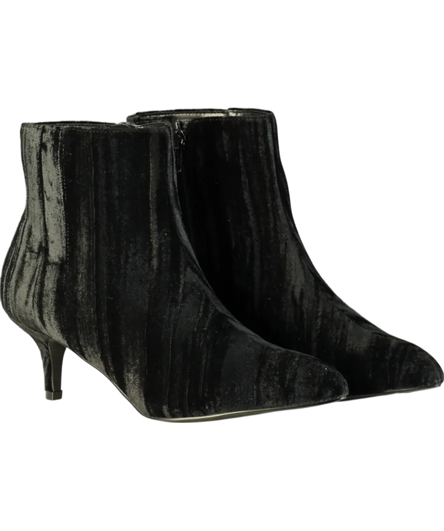 Monsoon Black Mila Velvet Kitten Heel Boots UK 7 EU 40 👠