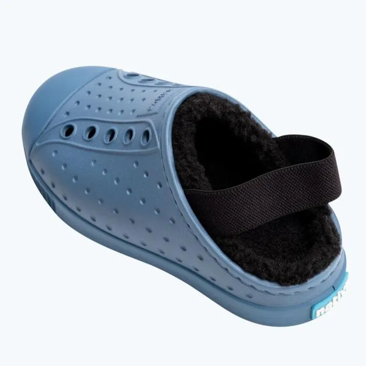 Native Fleece Lined Blue Clogs for Toddlers/Kids