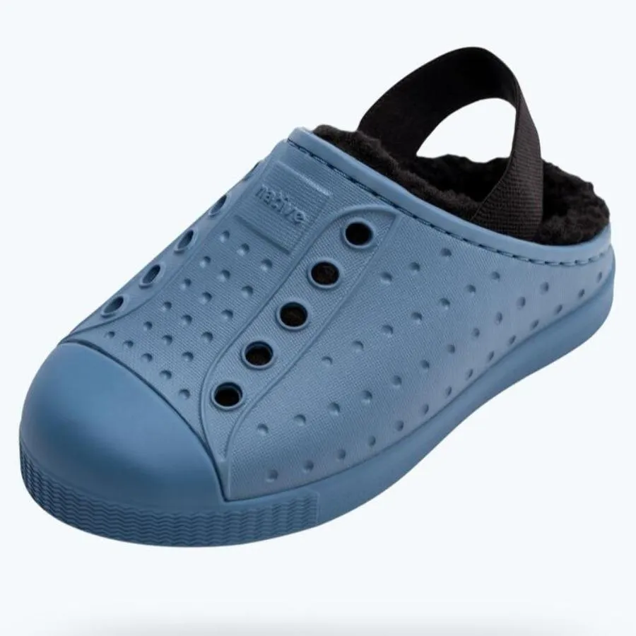 Native Fleece Lined Blue Clogs for Toddlers/Kids