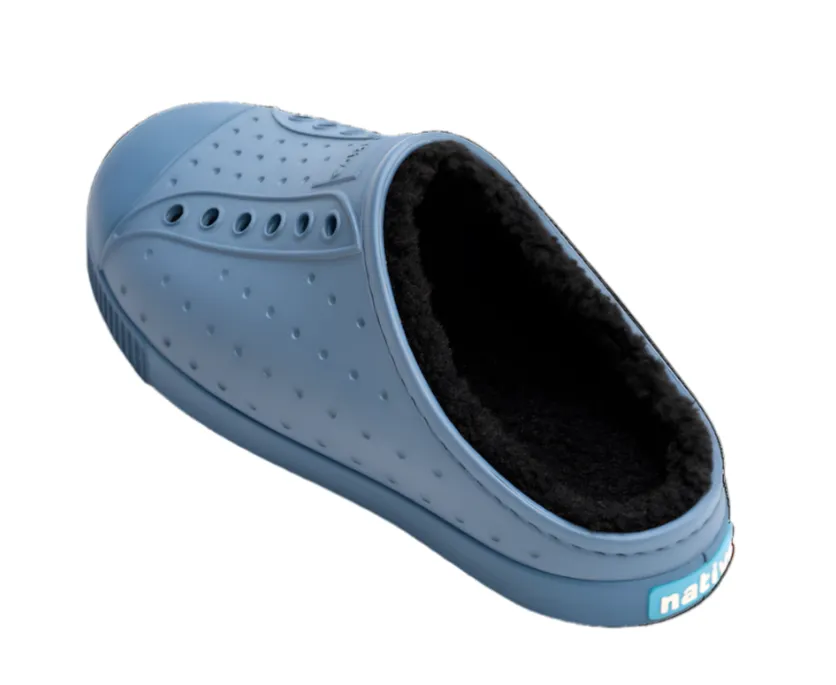 Native Fleece Lined Blue Clogs for Toddlers/Kids