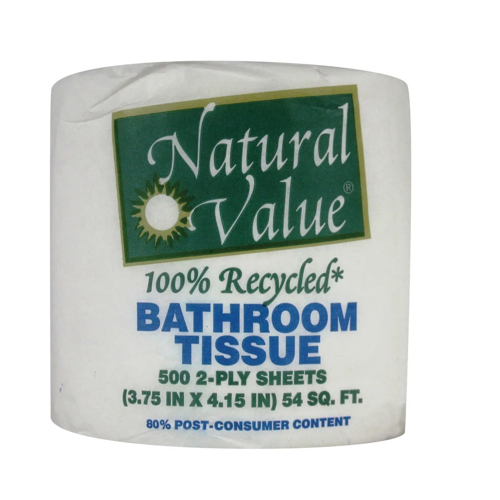 Natural Value Sustainable Bath Tissue - 48 Double Rolls - Bulk Pack of 48 Rolls