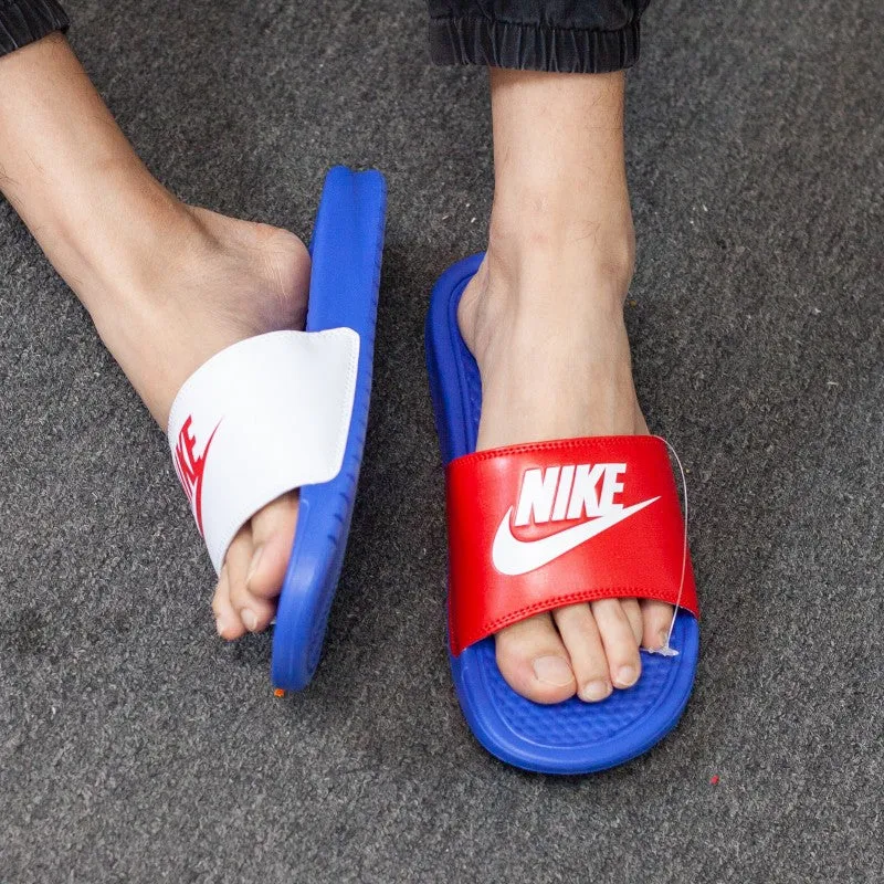 Nike Benassi JDI Mismatch Slides (Game Royal/White/University Red)(343880-415)