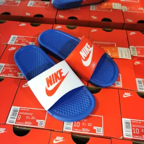 Nike Benassi JDI Mismatch Slides (Game Royal/White/University Red)(343880-415)