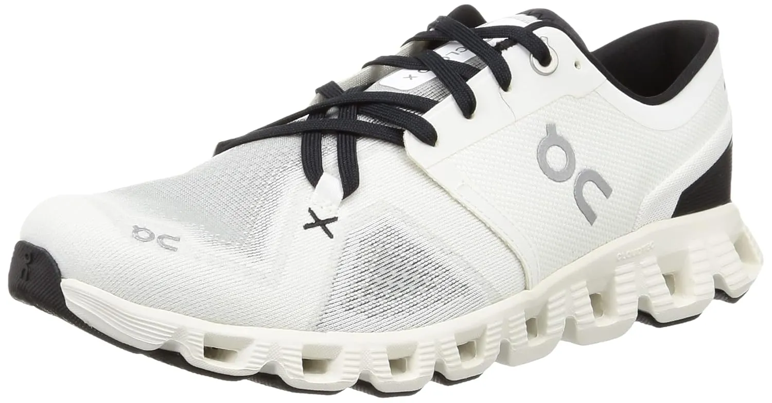 On Men's Cloud X 3 Sneakers, Ivory/Black, 8.5 Medium US