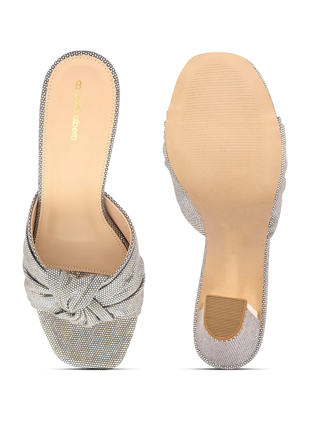 Pelle Albero Grey Block Heels for Women