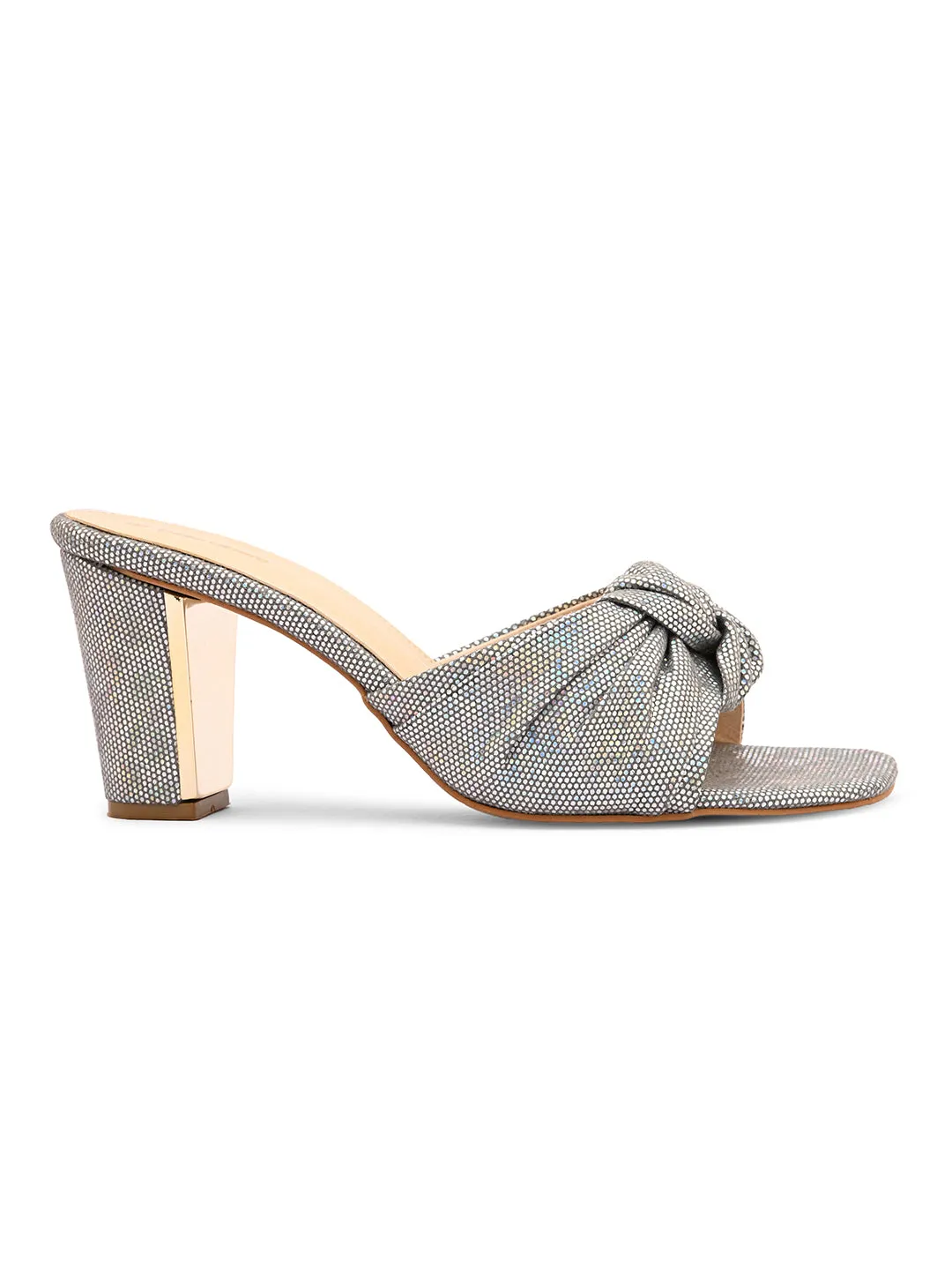 Pelle Albero Grey Block Heels for Women