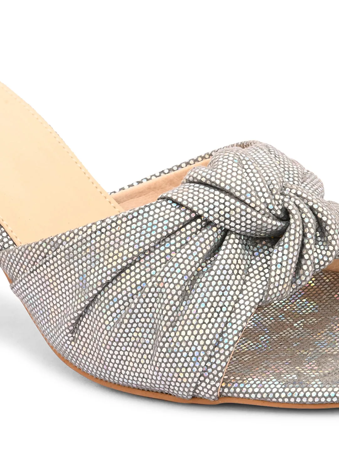 Pelle Albero Grey Block Heels for Women