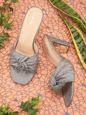 Pelle Albero Grey Block Heels for Women