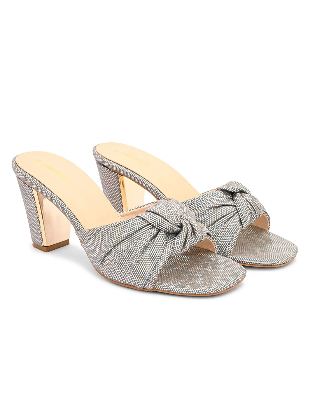 Pelle Albero Grey Block Heels for Women
