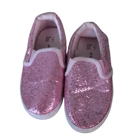 Primark Pink Glitzy Slip On Pumps Shoes - Girls Size Infant UK 7 EUR 24