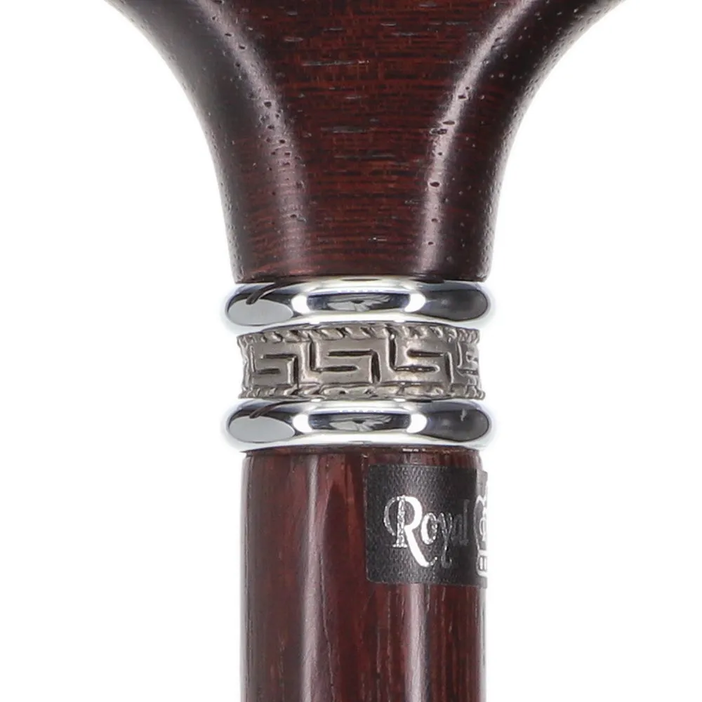 Scratch and Dent Genuine Wenge Wood Derby Walking Cane With Wenge Shaft And Pewter Collar V1902