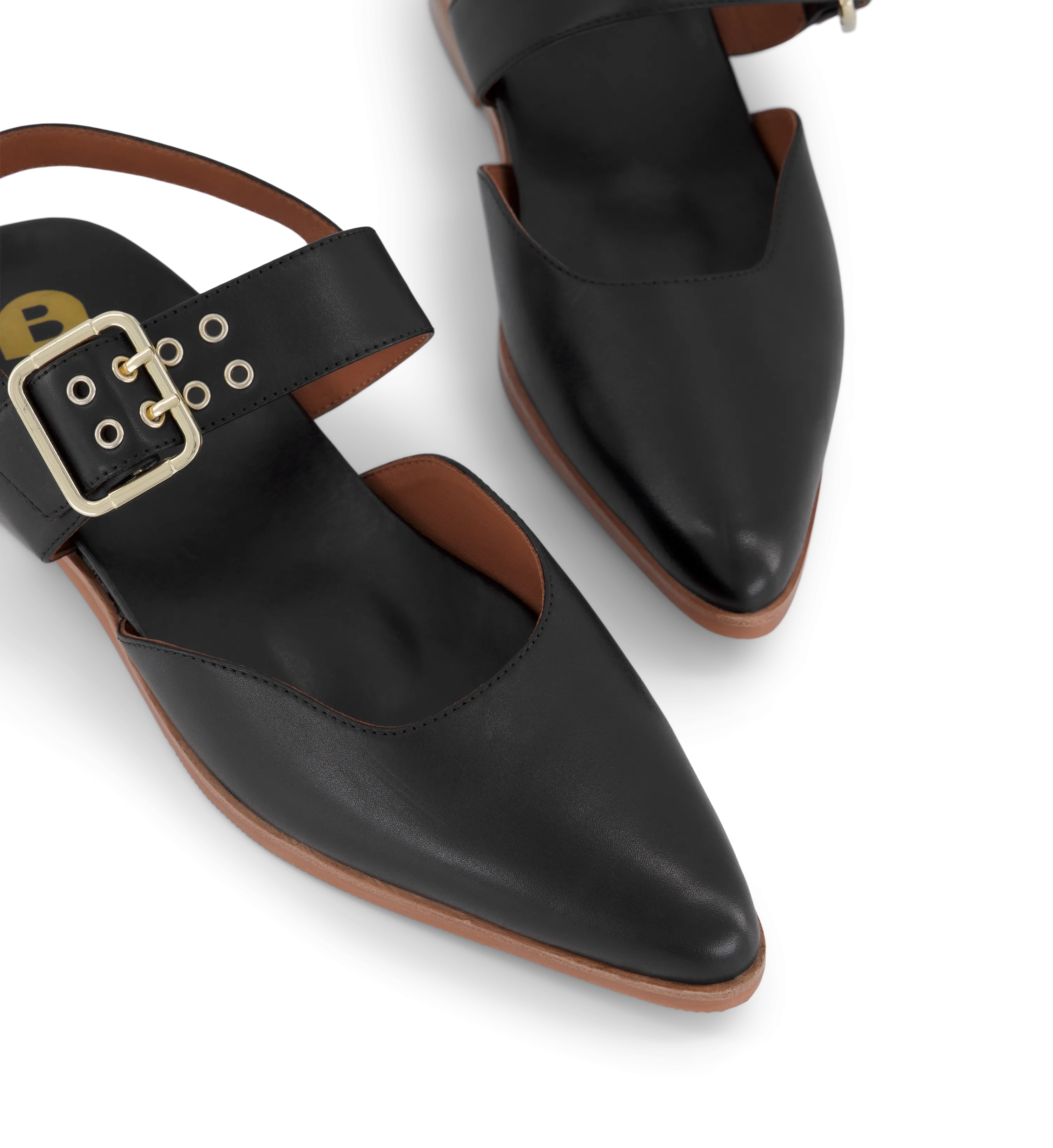 Sharpbill Black Leather Flats