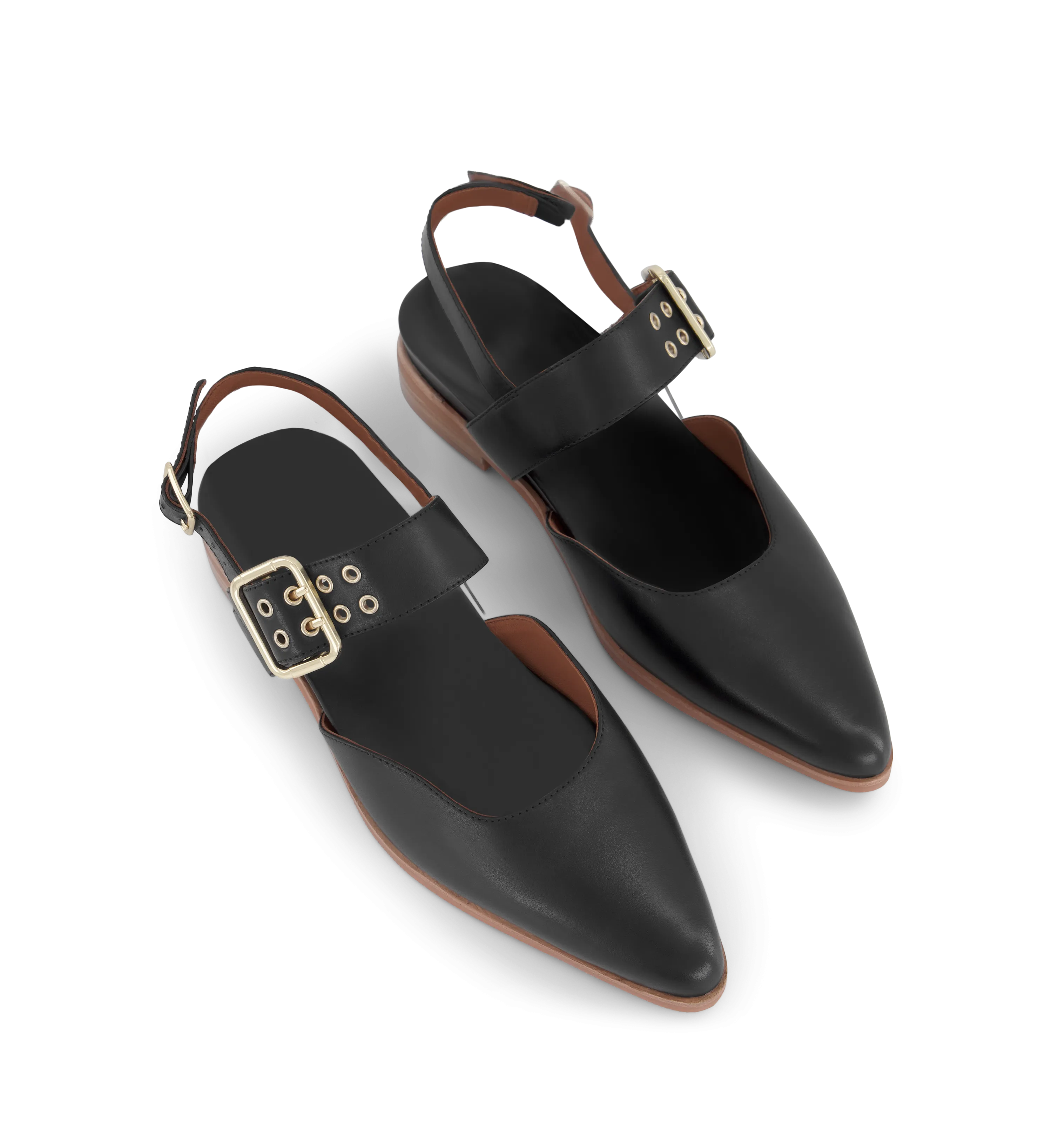 Sharpbill Black Leather Flats