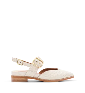 Sharpbill Chai Croc Emboss Leather Flats