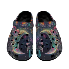 Sleepy Garden Women's Black Sole Clogs