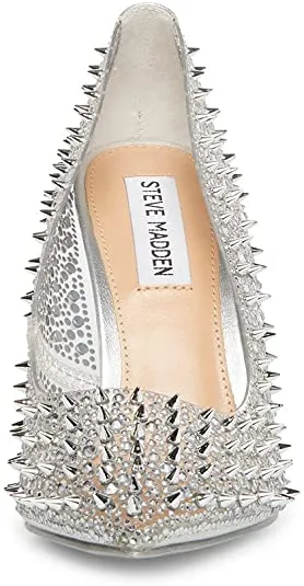 Steve Madden Various Clear Sexy Stiletto Rhinestone Embellished Spike Pumps