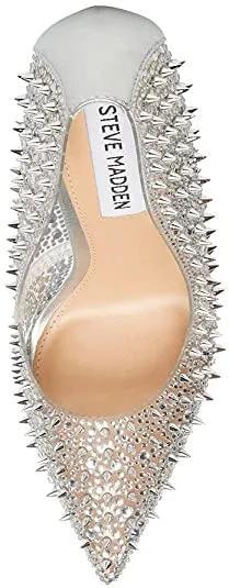 Steve Madden Various Clear Sexy Stiletto Rhinestone Embellished Spike Pumps