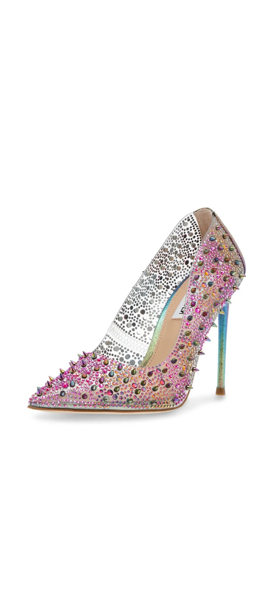 Steve Madden Various Rainbow Sexy Stiletto Rhinestone Embellished Spike Pumps