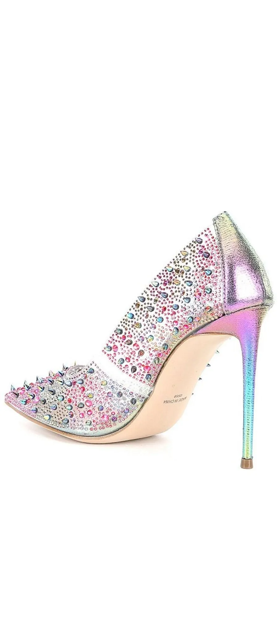 Steve Madden Various Rainbow Sexy Stiletto Rhinestone Embellished Spike Pumps