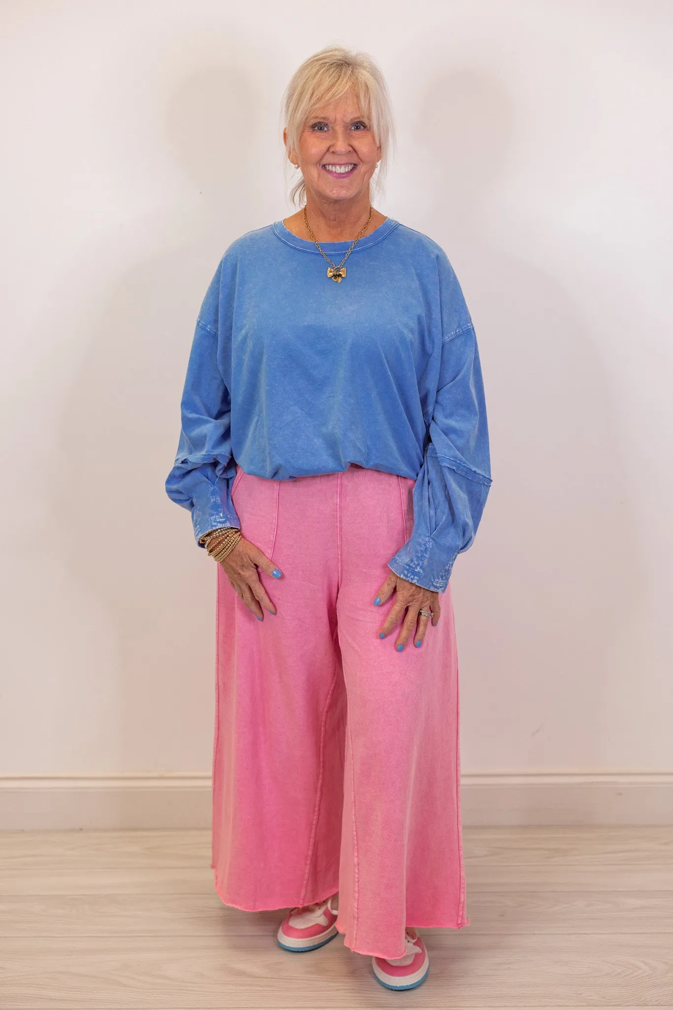 Trendy Babe Washed Blue Top