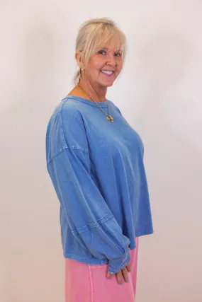 Trendy Babe Washed Blue Top