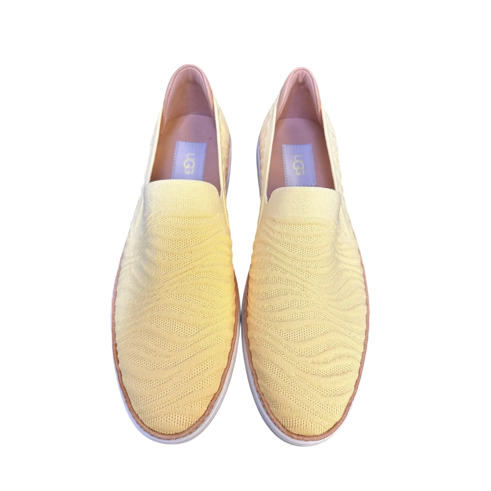 Ugg Sammy Yellow & White Slip-On Shoes w/Knit Upper Size 9